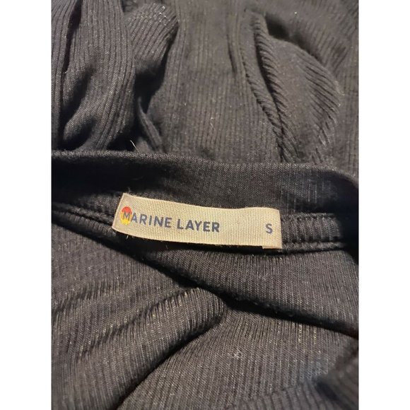 Marine Layer Black Ribbed Tinley Tulip Back Top - Picture 7 of 7